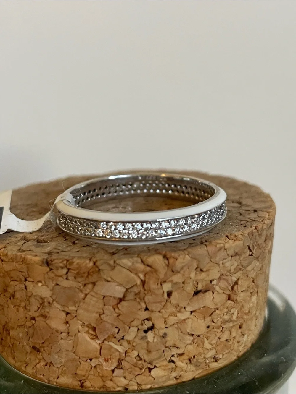 Sterling Silver Rhodium Engagement Ring